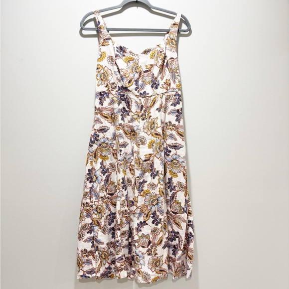 Old Navy Dresses & Skirts - Old Navy Sleeveless Good Bodice Light Blue Cream Floral Sun Casual Dress Midi M
